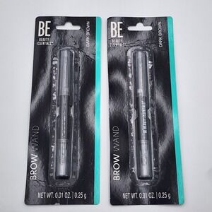 BE Beauty Essentials Brow Wand Dark Brown Gel Eyebrow Pencil Lot of 2 New Sealed